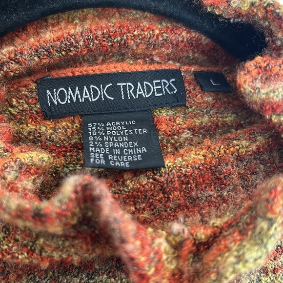 Nomadic Traders Sweater Womens Wool Blend Fall Colors Size Large - Picture 5 of 5